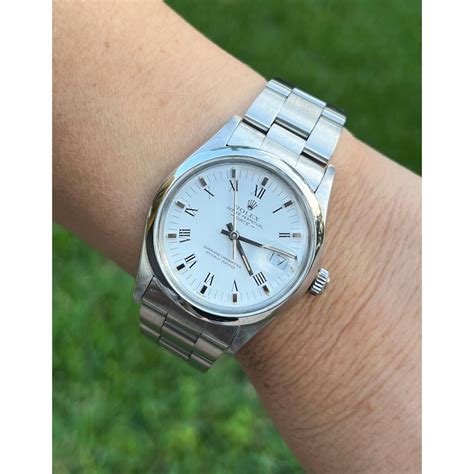 Rolex Oyster Perpetual Date 34 mm White Roman Ref. 15200